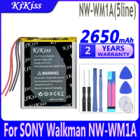 New 2650mAh KiKiss Powerful Battery NWWM1A for SONY Walkman NW-WM1A NW-WM1Z Player 5-wire