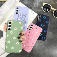 For Samsung Galaxy A54 A14 5G Cute Love Heart Flower Back Cover Soft Silicone Protective Funda For Samsung A 54 A14 GalaxyA54