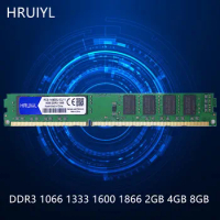 HRUIYL DDR3 Desktop Memory 1066 1333 1600 1866MHZ 2G 4GB 8GB PC Motherboard PC3-8500 10600 12800 14900U 1.5V DIMM Memory Sticks