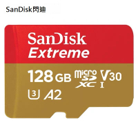 SanDisk SD Extreme microsd 內存卡128g大疆無人機tf卡micro sd卡4K高清運動相機存儲卡