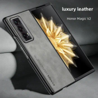 For Honor Magic V V2 Case Luxury Leather Matte Flip Folding Phone Case For Honor MagicV2 Thin Lightweight Shockproof Back Cover