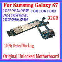 32GB Unlocked For Samsung Galaxy S7 edge G930F G930FD G935F G935FD G930V /T/A/U/P Motherboard With Full Chips Plate