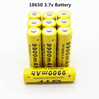 Original 18650 9900mAh battery 3.7V rechargeable liion battery for Led flashlight battery 18650 battery Wholesale+USBcharger