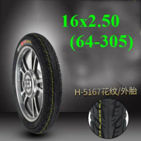 Hot Sale 16 Inch Pneumatic Tire 16x2.50(64-305) Inner and Outer Tyre 16*2.50 Thickening Tyre for Electric Vehicle Accessories