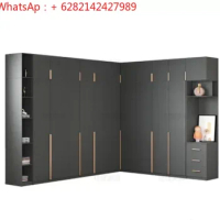 Ready to Sale I-shaped bedroom wood wardrobe with open shelves