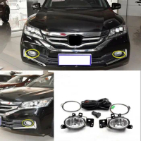 JanDeNing Front Bumper fog Light Lamp Set with Wiring &amp; Switch for Honda Accord 2014 2015