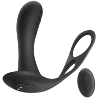 Prostate Massager Anal Vibrator Double Ring Butt Plug Prostate Stimulator