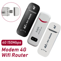 4G WiFi Router Wireless USB Dongle 150Mbps Modem Stick Pocket Hotspot Dongle 4G SIM Card Modem Stick WiFi Adapter Home Office