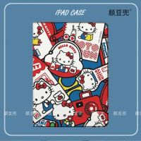 Hello kit Anime Case For Samsung Galaxy Tab A7 Lite 8.7 2021 Case S9 Plus Tri-fold stand Cover Galaxy Tab S6 Lite Tab S8 Plus S7