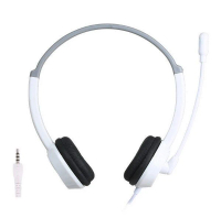 有線頭戴式耳機麥克風DT-326-白色單孔手機版