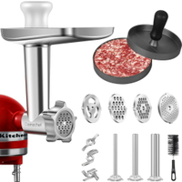 KitchenAid食品研磨機附件架攪拌機配件切片機和碎紙機肉餡填充物漢堡機立式攪拌機工匠細粗磨盤研磨肉香腸蔬菜奶酪