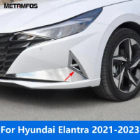 For Hyundai Elantra Avante 2021 2022 2023 Carbon Fiber Front Fog Light Lamp Cover Trim Foglight Bezel Accessories Car Styling