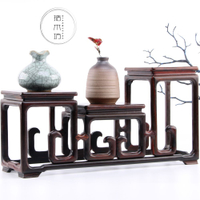 酸枝高低明式博古架 木雕工品展示架多格花盆景花架底座