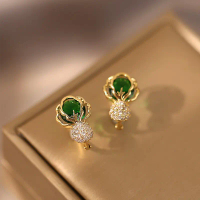 Anting Moissanite hijau zamrud Asli Berlian Anting GRA Sertifikat Anting ORI Perak Puitih Anting tit