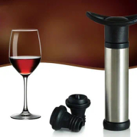 1SET Vacuum Wine Saver Pump Wine Preserver with 2 Vacuum Bottle Stoppers Top Grade Wine Accessories Bar Tools OK 0376