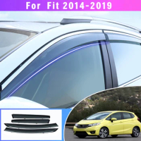 For Honda Fit Jazz GK MK3 Hatchback 2014-2019 Weather Shield Window Visor Shelter Deflector Guards Car Styling Auto Accessories