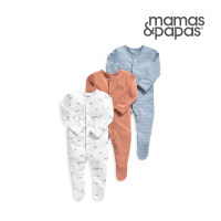 【Mamas &amp; Papas】老時光自行車-連身衣3件組(4種尺寸可選)