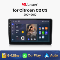 Junsun V1 AI Voice Wireless CarPlay Android Auto Radio For Citroen C2 C3 2001 - 2010 4G Car Multimedia GPS 2din autoradio