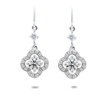 【Vividventure 亞帝芬奇】GIA 1克拉 FSI2 3VG 八心八箭 天然鑽石 鑽石 耳環 閃耀(PT950鉑金台+18K金耳針)