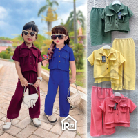 Crop Yasmin - Setelan Crinkle Usia 1 - 5 Tahun Parsel Anak Perempuan Bayi Katun
