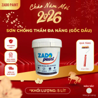 Thùng 5kg  SƠN CHỐNG THẤM ZADO PAINT ĐA NĂNG ZADO PAINT, sơn gốc dầu, màu GHI ĐẬM