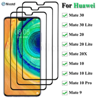 3PCS Full Cover Tempered Glass For Huawei Mate 30 20 10 Lite Safety Screen Protector On For Huawei Mate 30 20 20X 10 Pro 9 Glass