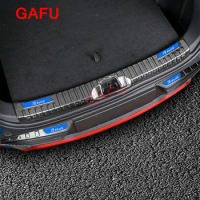 For BYD Atto 3 Yuan Plus 2022-2023 Stainless Black Silver Car Rear Trunk Protector Plate Anti Hit Dust Sill Cover Accessories