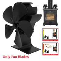 5 Blades Stove Fan Blades Replacement Fireplace Fan Blade Wood Burner Eco Friendly Home Efficient Heat Distribution Part