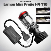 LAMPU H4 MINI PROJECTOR PROJIE Y10 ORIGINAL MOSCOW SUPER TERANG LAMPU LED MOBIL DAN MOTOR LENSA GAND