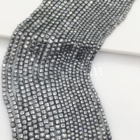 Natural Terahertz Wave Gemstone Tangent Square Bead Healing Loose Beads AAA