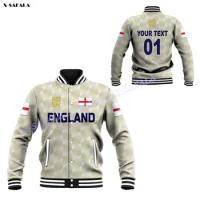 England Custom Cricket 3D Printed Thick Baseball Jacket Men Female Outwear Pullover Jumper Jersey Warm