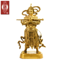 百納源 韋陀佛像黃銅韋陀佛像擺件伽藍護法佛像韋馱菩薩護法佛像