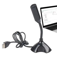 USB Microphone Plug &amp;Play Condenser Mike HD Audio Supplies For Laptop PC Studio Recording Vocals Voice Overs Streaming Broadcast