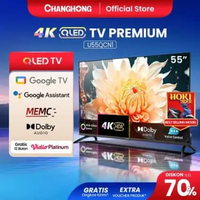Changhong QLED TV 55 inch DLG 120HZ 4K Google TV Smart TV Dolby Audio DBX-TV Google Play Netflix You