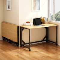 【生活藏室】帶輪折疊書桌/工作桌80cm寬(折疊桌 書桌 工作桌 電腦桌 辦公桌 折疊電腦桌)