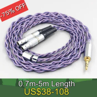 Type2 1.8mm 140 cores litz 7N OCC Earphone Cable For Focal Utopia Fidelity Circumaural Headphone 4 core LN007893