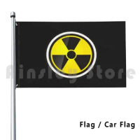 Biohazard Sign Face Outdoor Decor Flag Car Flag Death Halloween Biohazard Danger Restriction Warning Sign