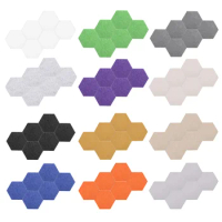 6Pc 30x26cm Felt Bulletin Board Self Adhesive Hexagon Felt Tiles for Sound Proofing Wall Panels for Home Office Recording Studio