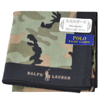 RALPH LAUREN POLO 經典迷彩圖騰品牌LOGO圖騰帕領巾(綠迷彩)