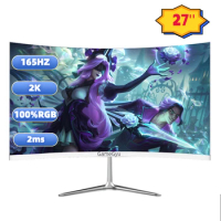 27 Inch 2K 165Hz Game Monitor 2560*1440P HDR 100%SRGB 2MS Freesync Computer Desktop Display IPS Flat Panel Curved Screen HDMI/DP
