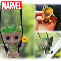 Disney Marvel Groot Car Ornament Mini Doll Flowerpot Aromatherapy Box Toy Cute Action Doll Groot Christmas Children's Toy Gift