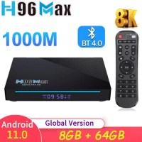 H96 MAX RK3566 Android 11 TV Box DDR4 8GB RAM 64GB ROM 2.4G/5G Dual Wifi 1000M Support 4K 8K HD BT Set Top Box Media Player