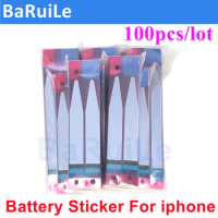 BaRuiLe 100pcs Battery Adhesive Sticker for iPhone 11 12 Pro Max 13 mini XR XS X 6S 7 8 14 Plus 3M Double Tape Pull Trip Glue