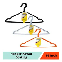 Hanger Kawat Gantungan Baju Laundry Kualitas Ekspor 16 Inch Hitam