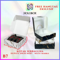 HoloBox Kotak Kado Baju B7 - Kotak Mika Marble 25x25x7 cm - Kotak Souvenir - Bahan Duplex 310GR/M150