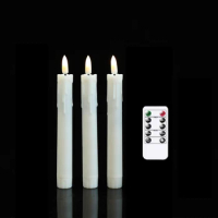 2/3/6 Pieces Short Remote Control Flameless Decorative Candles,7 Inch Plastic Christmas Wedding Valentine's Day Timer LED Candle