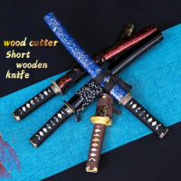 55cm Japanese samurai blade short knife Wakizashi wooden performance self-defense practice props tang knife mini katana toys