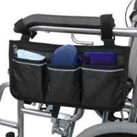 Wheelchair Side Bag for Back Wheelchair Storage Bag Pouch Fits Most Bed Rail Scooters Walker Power &amp; Manual Electric Wheelchair