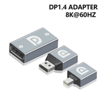 HD DP Video Converter DP1.4 To DP Female Mini DP Adapter Support 8K@60Hz For Laptop Computer Monitor Home Projector
