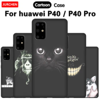 JURCHEN Soft TPU Cover For Huawei P40 Pro Case Cute Cartoon Silicone Phone Cases For Huawei P40 / P 40 Pro Back Cover